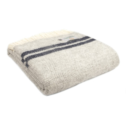 TWEEDMILL Pure New Wool Throw FISHBONE SEA GREEN British Blanket Sofa Rug 