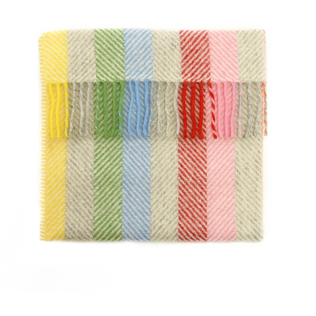 Baby Pram Blanket Rainbow Grey Stripe