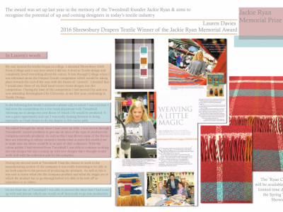 Jackie Ryan Memorial Prize Winner 2016 | Lauren Davies